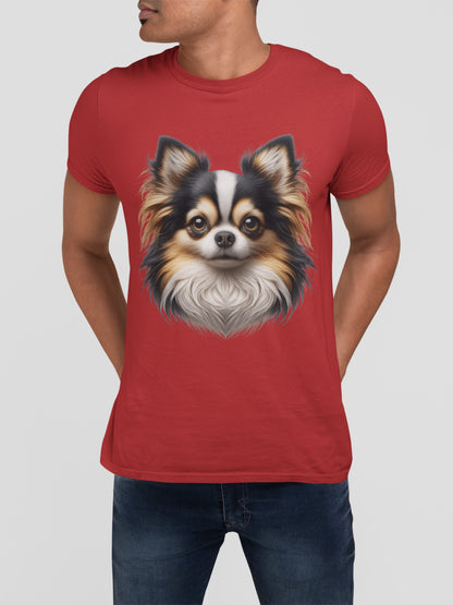 Chihuahua Tricolor Long Coat Realistic Graphic Tee