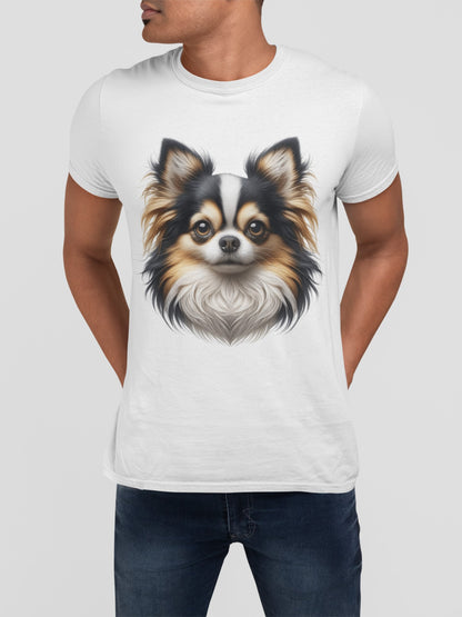 Chihuahua Tricolor Long Coat Realistic Graphic Tee