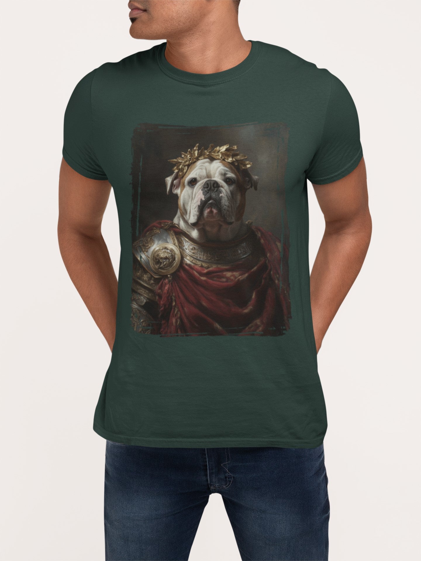 English Bulldog Roman Emperor Graphic Tee