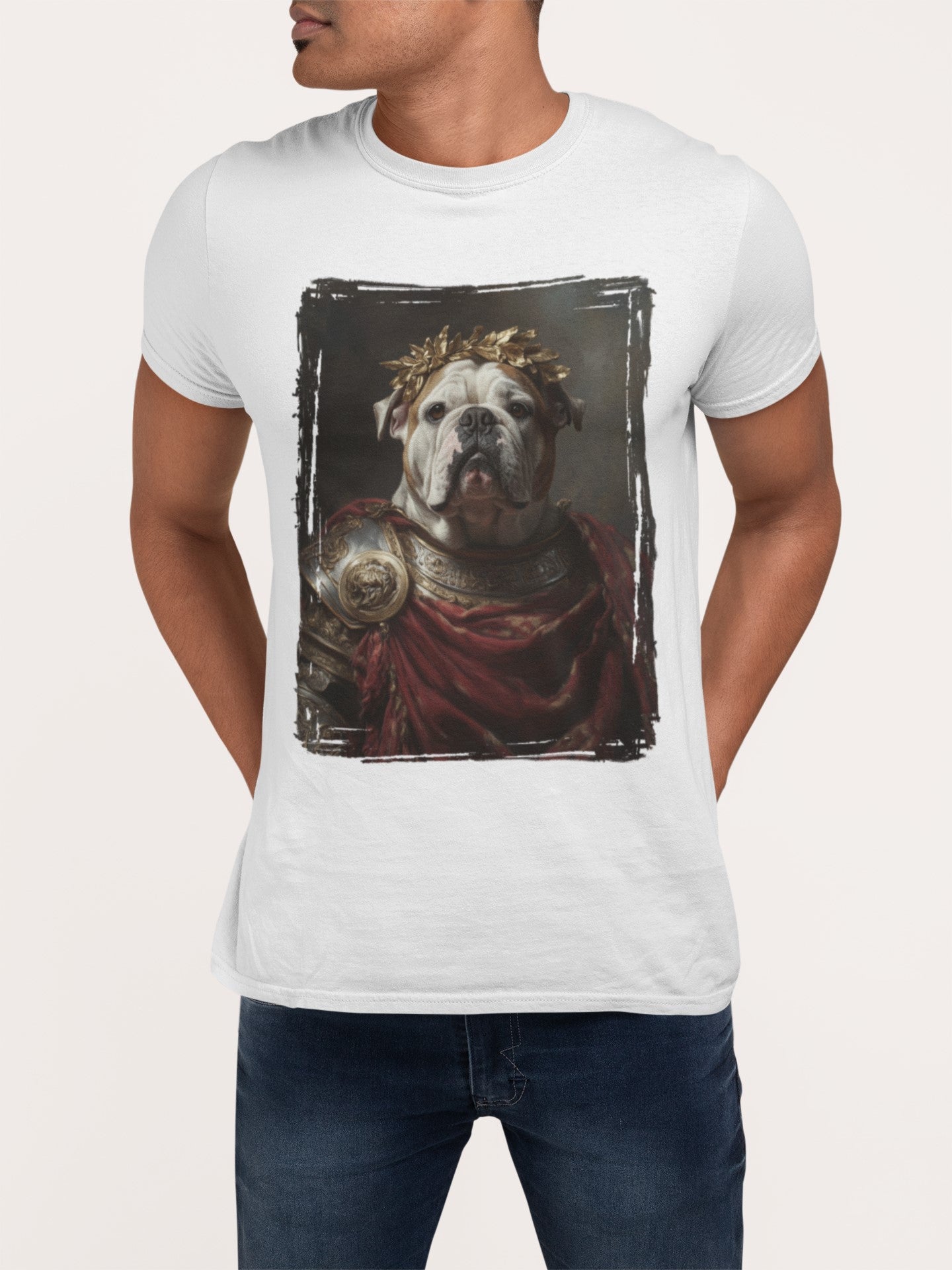 English Bulldog Roman Emperor Graphic Tee