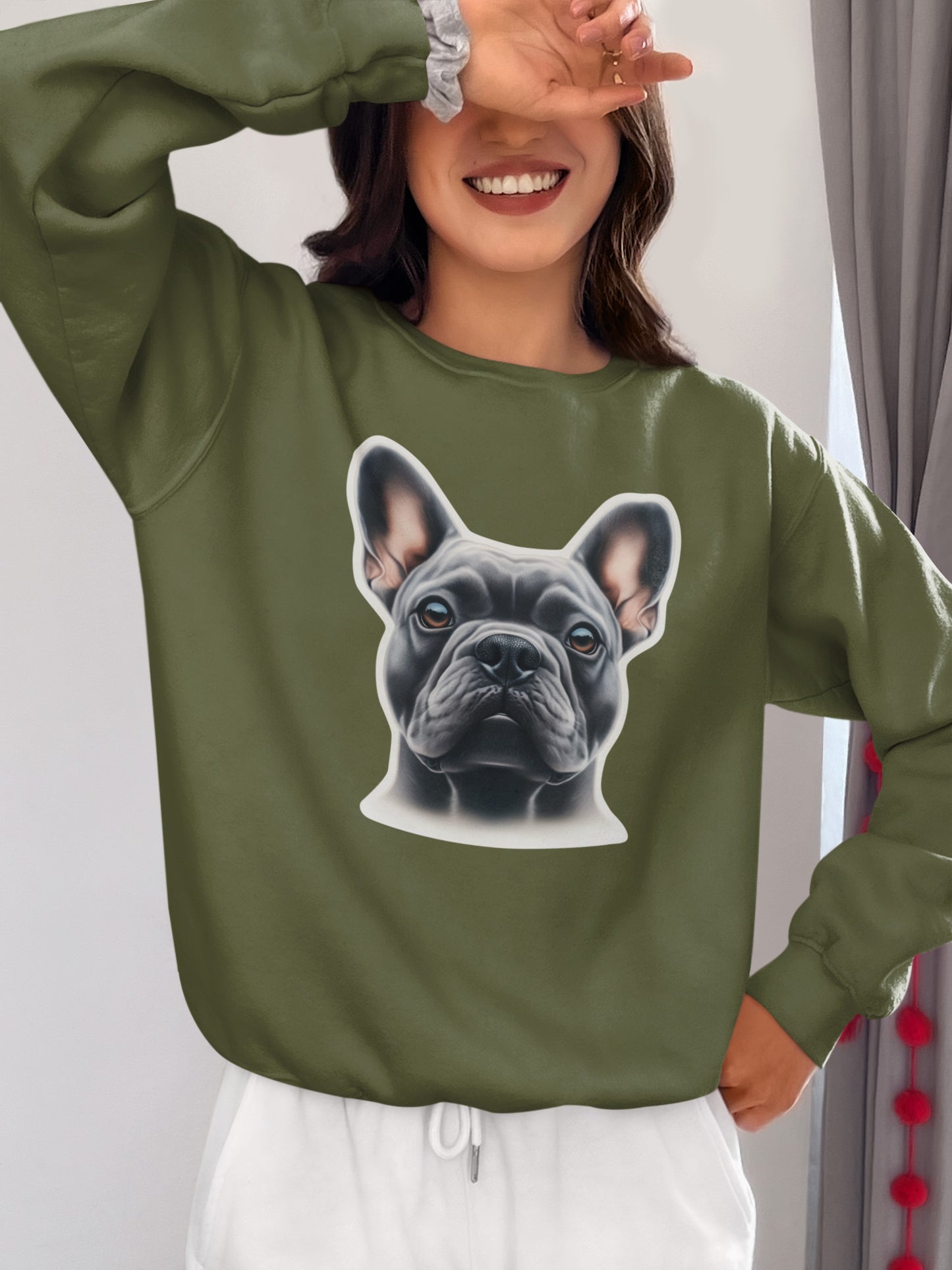 French Bulldog Blue Crewneck Sweatshirt