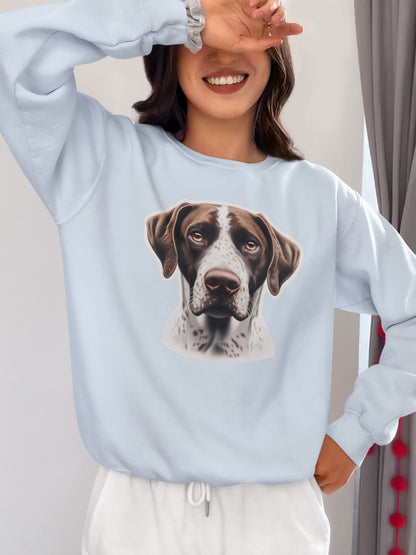 German Shorthaired Pointer Liver & White Crewneck Sweatshirt