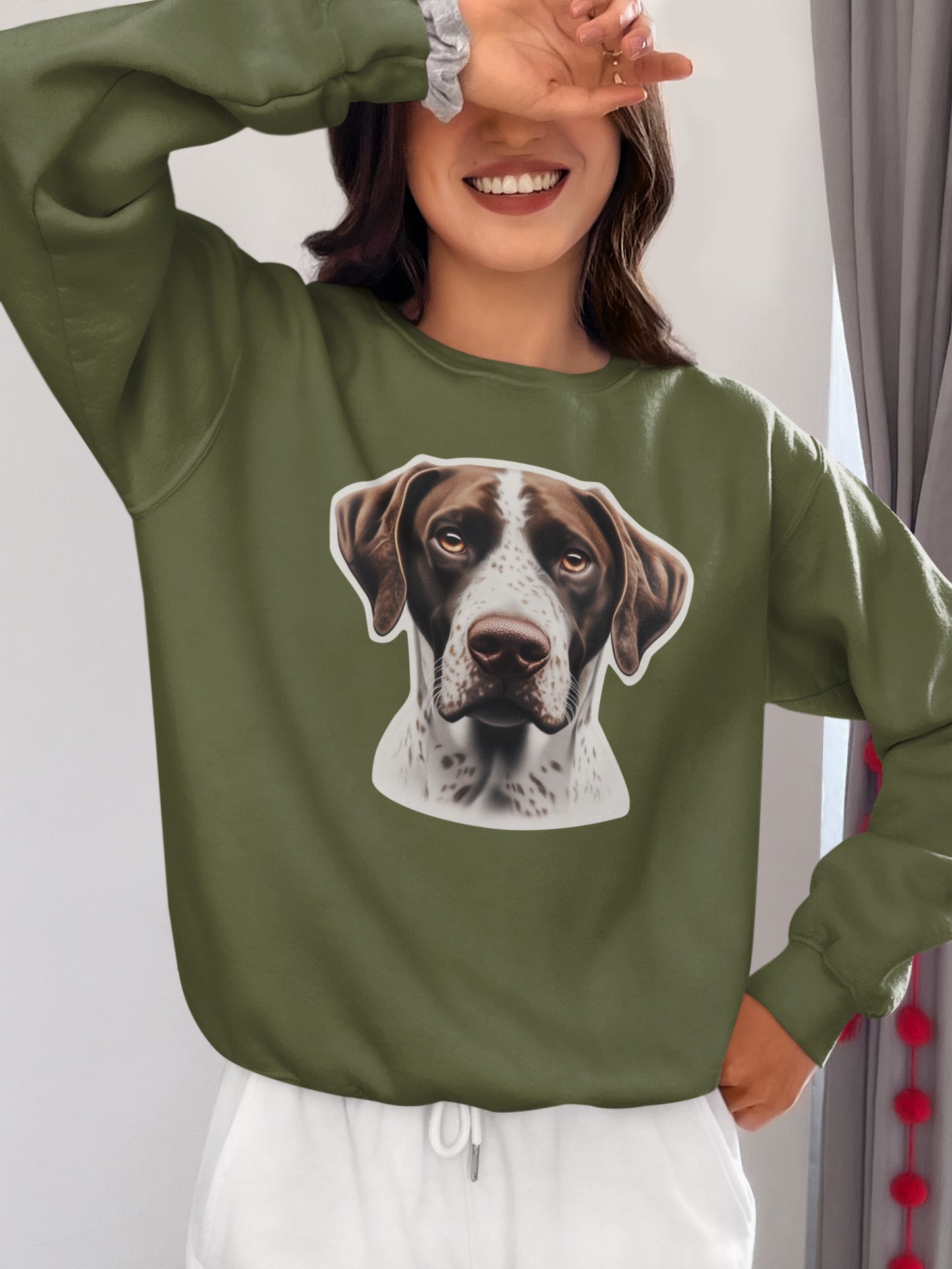 German Shorthaired Pointer Liver & White Crewneck Sweatshirt