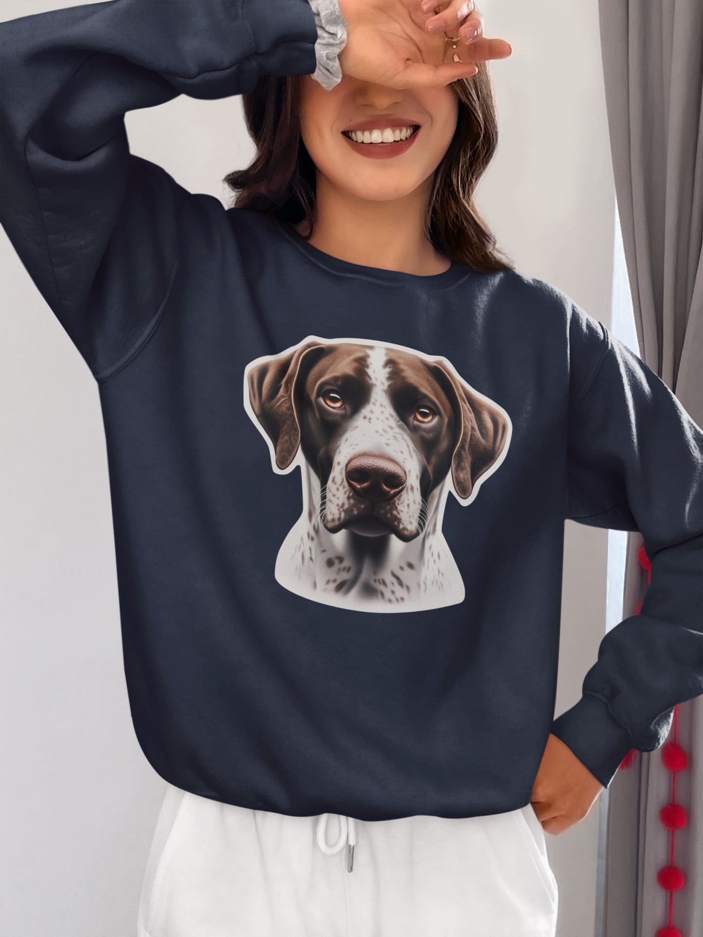 German Shorthaired Pointer Liver & White Crewneck Sweatshirt