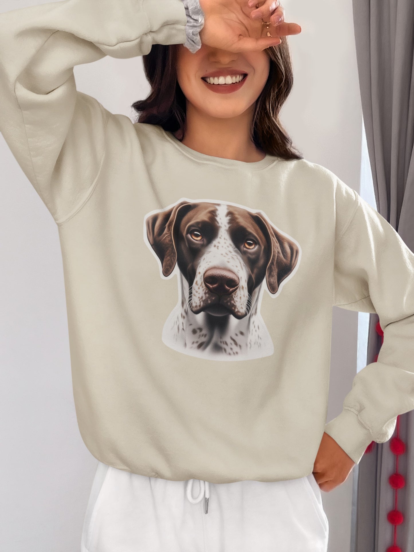 German Shorthaired Pointer Liver & White Crewneck Sweatshirt