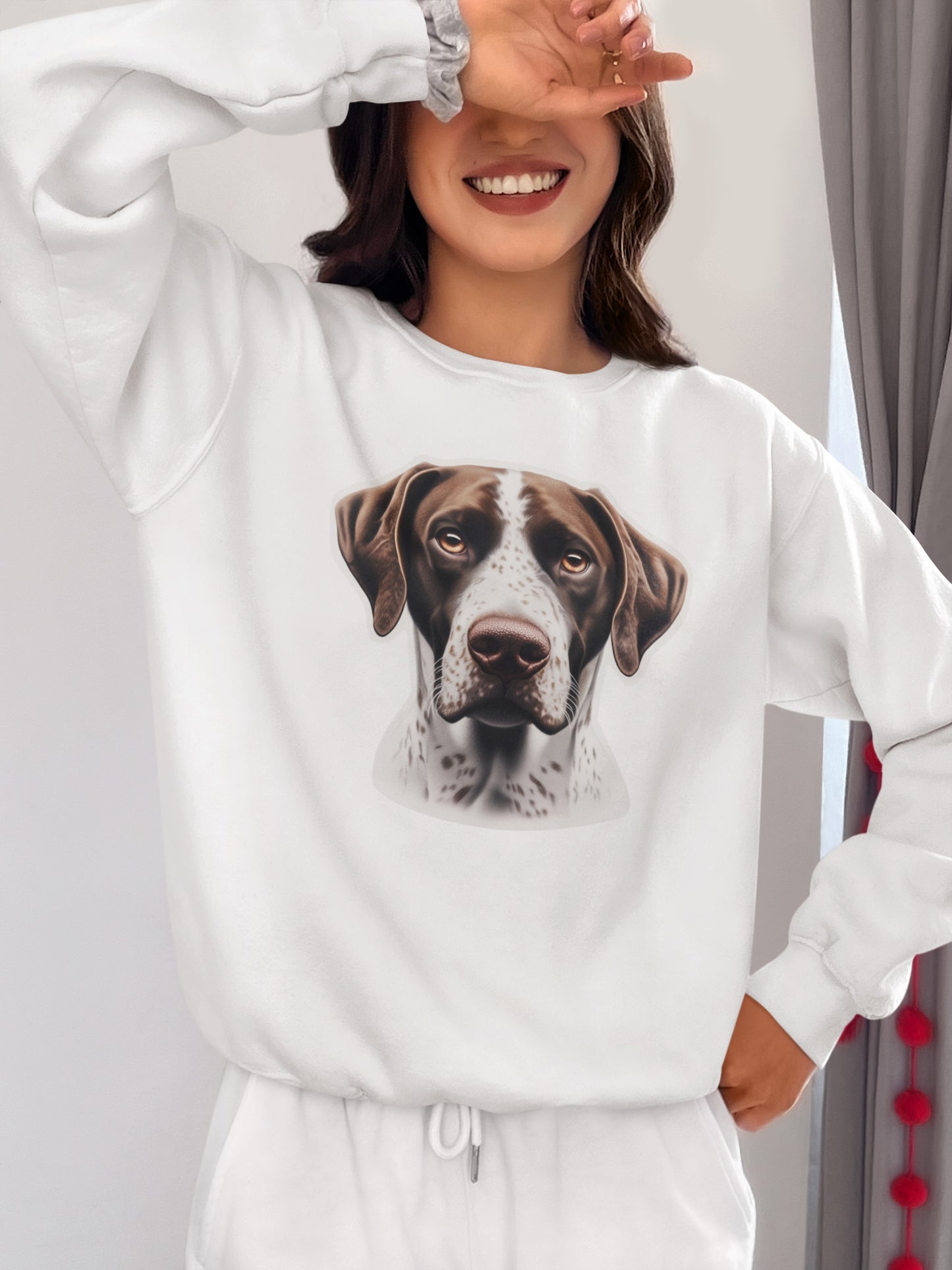 German Shorthaired Pointer Liver & White Crewneck Sweatshirt