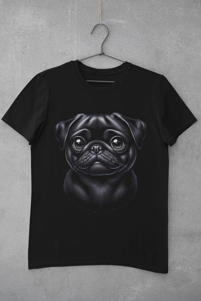 Pug Black Cartoon Graphic Tee