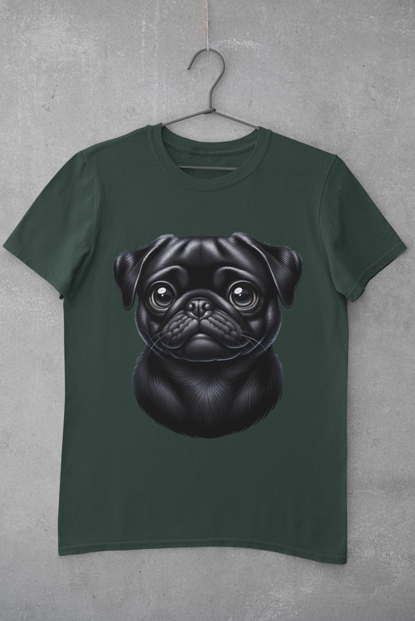 Pug Black Cartoon Graphic Tee