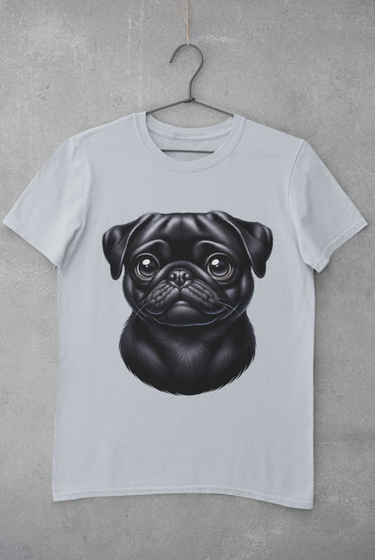 Pug Black Cartoon Graphic Tee