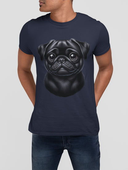 Pug Black Cartoon Graphic Tee