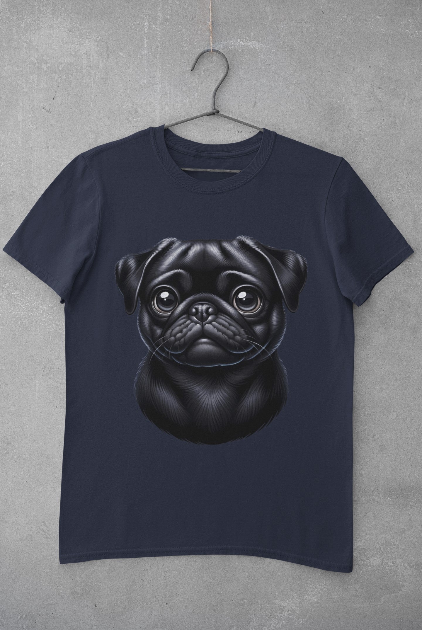 Pug Black Cartoon Graphic Tee