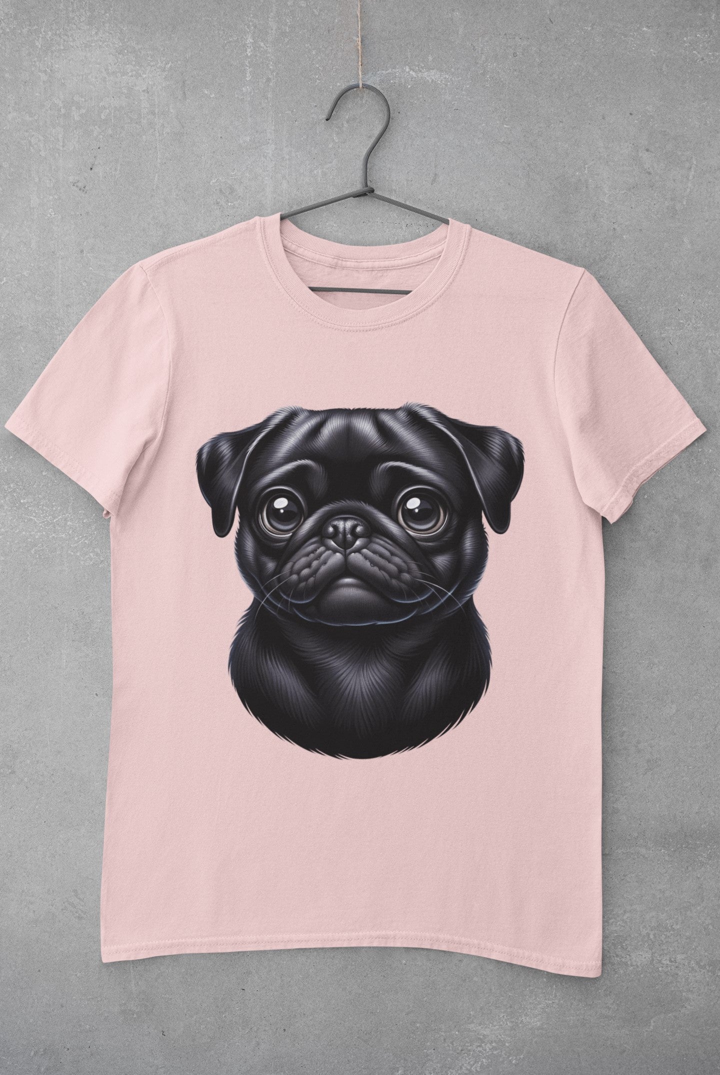 Pug Black Cartoon Graphic Tee