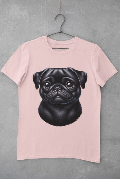 Pug Black Cartoon Graphic Tee