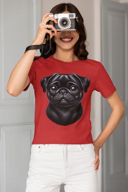 Pug Black Cartoon Graphic Tee