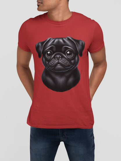 Pug Black Cartoon Graphic Tee