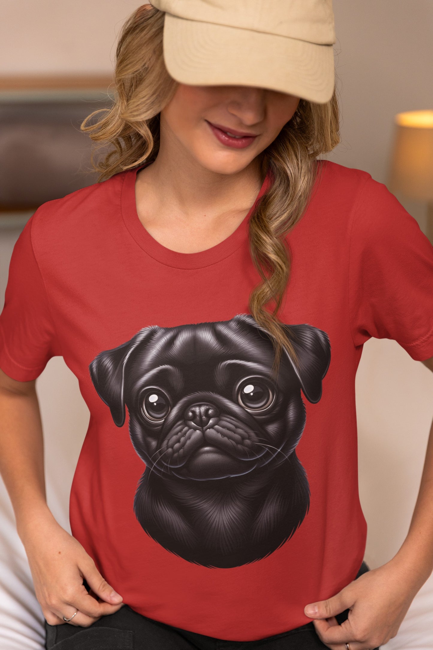 Pug Black Cartoon Graphic Tee
