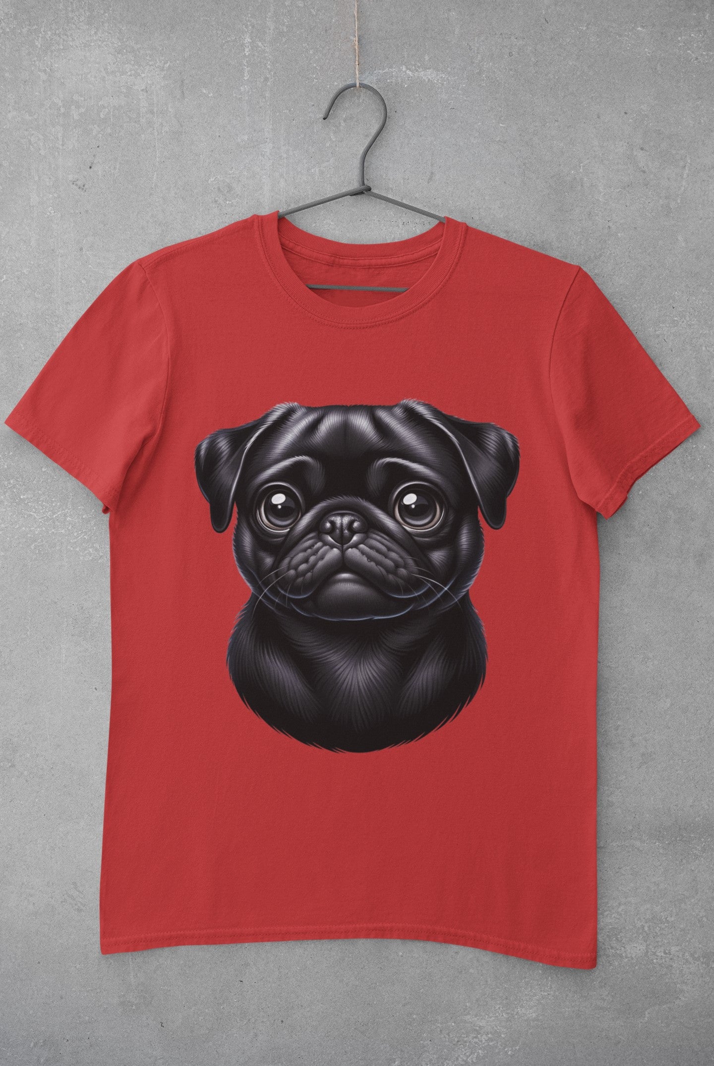 Pug Black Cartoon Graphic Tee
