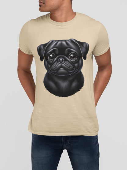 Pug Black Cartoon Graphic Tee