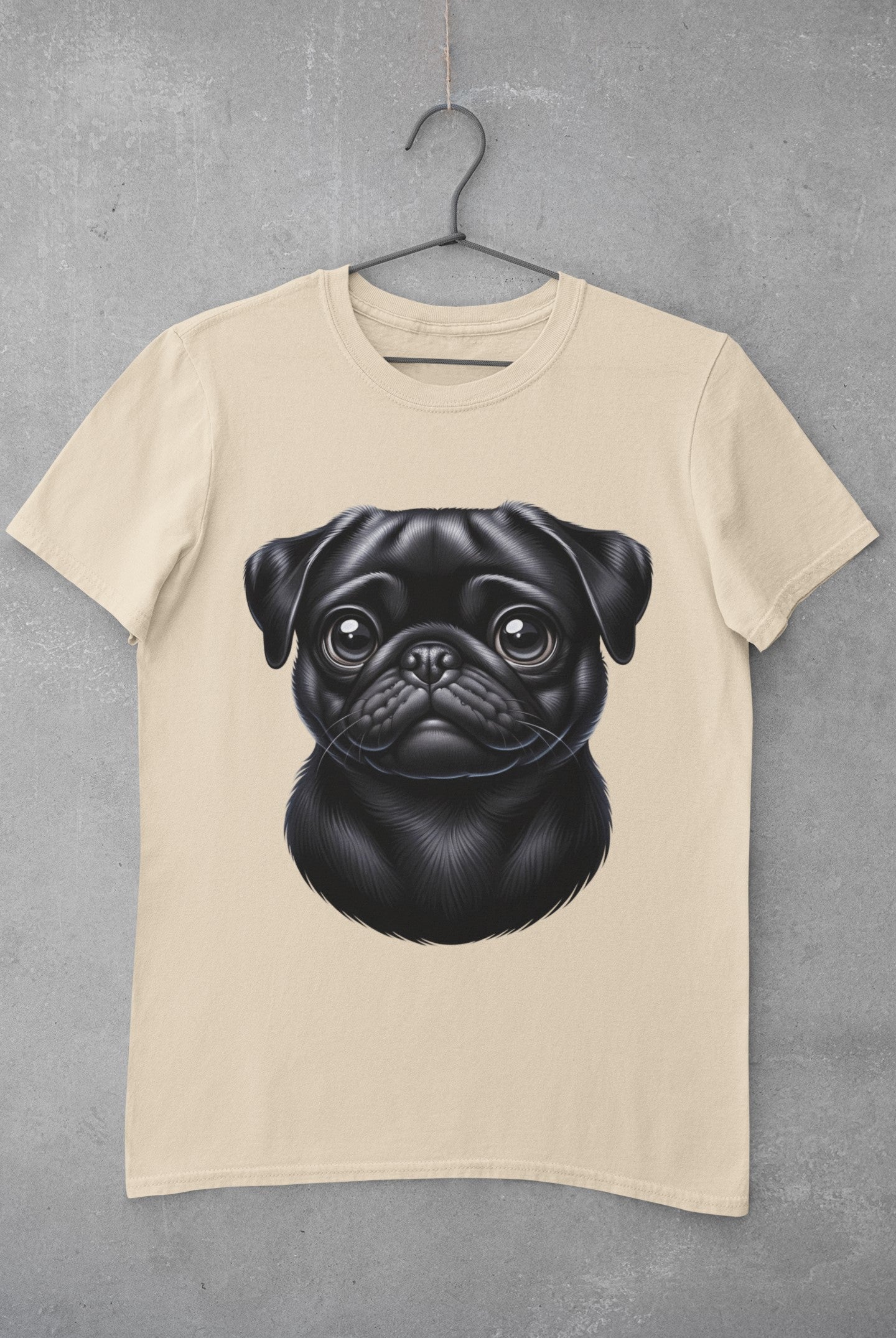 Pug Black Cartoon Graphic Tee