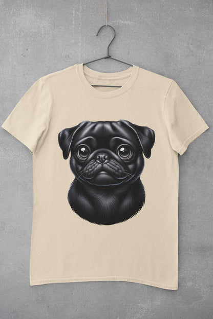 Pug Black Cartoon Graphic Tee
