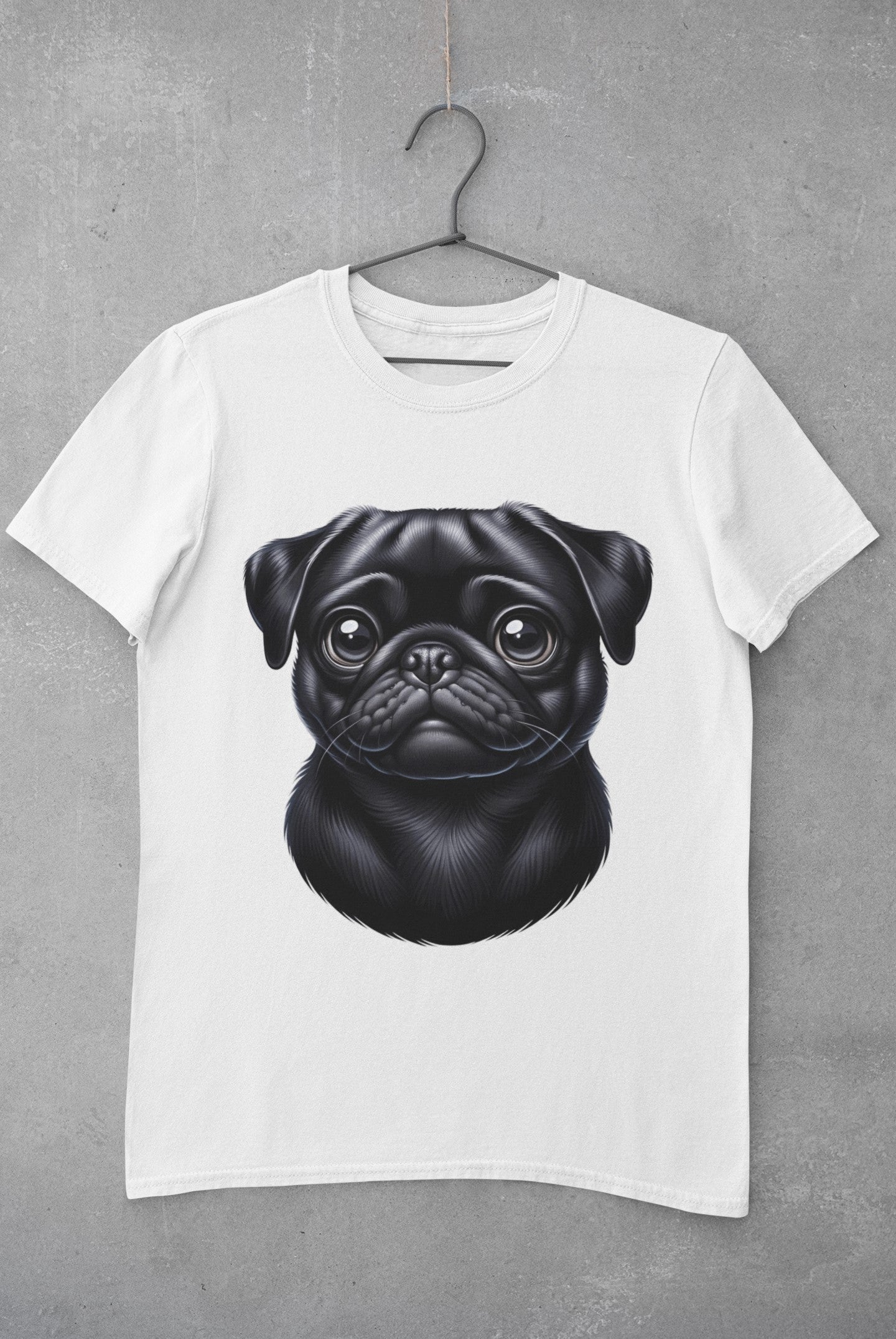 Pug Black Cartoon Graphic Tee