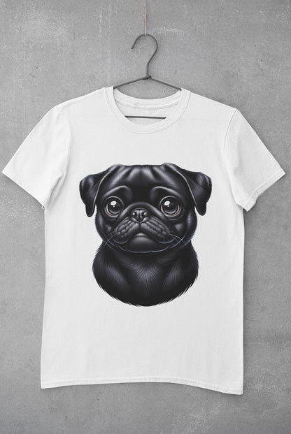 Pug Black Cartoon Graphic Tee