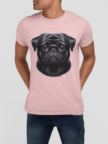 Pug Black Realistic Graphic Tee