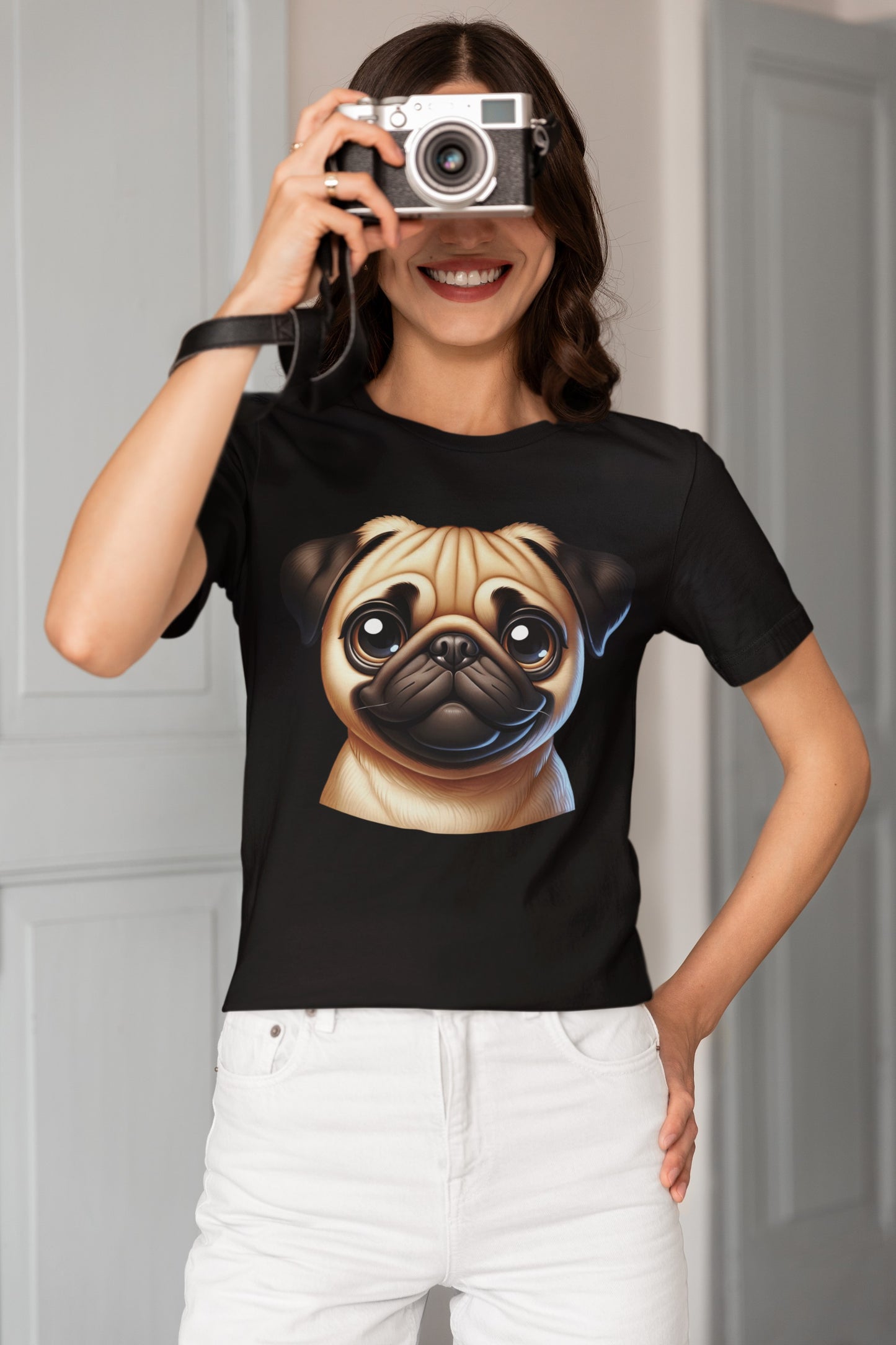 Pug Fawn Cartoon Graphic Tee
