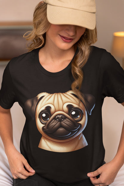 Pug Fawn Cartoon Graphic Tee