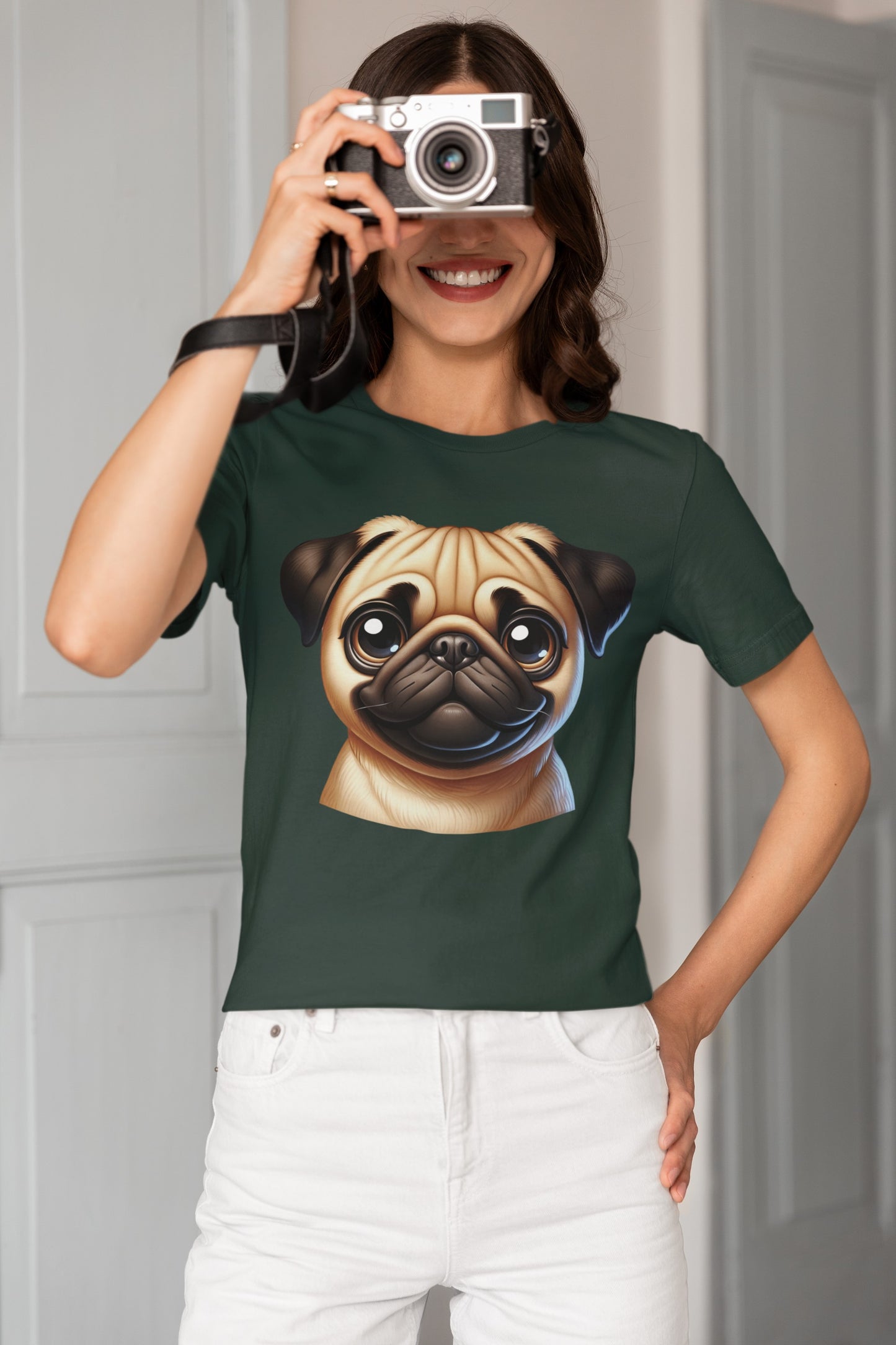 Pug Fawn Cartoon Graphic Tee