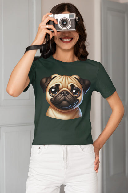 Pug Fawn Cartoon Graphic Tee