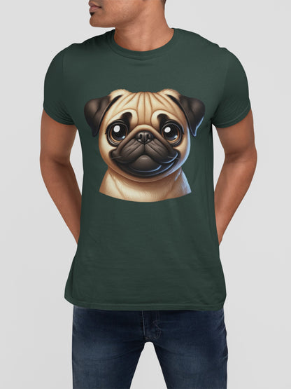 Pug Fawn Cartoon Graphic Tee