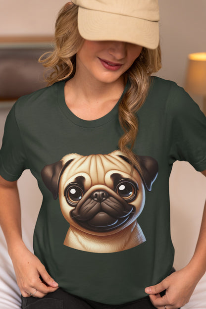 Pug Fawn Cartoon Graphic Tee