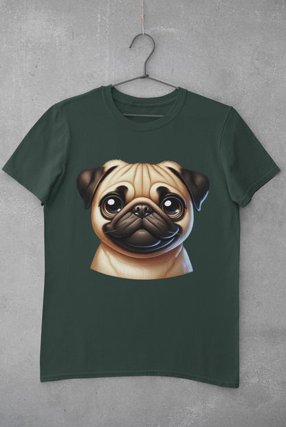 Pug Fawn Cartoon Graphic Tee