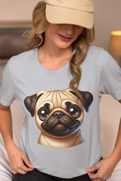 Pug Fawn Cartoon Graphic Tee