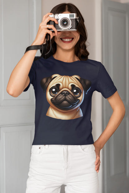 Pug Fawn Cartoon Graphic Tee