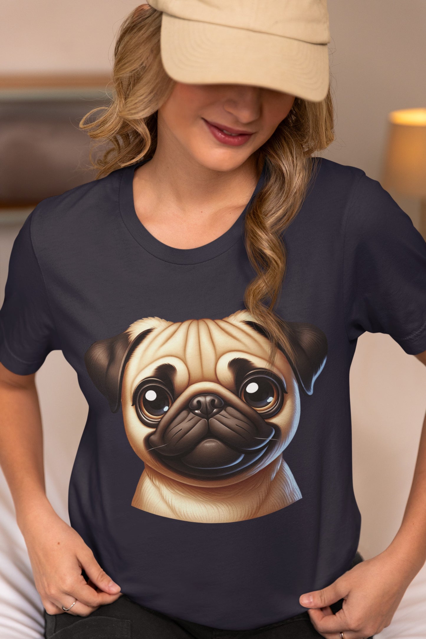 Pug Fawn Cartoon Graphic Tee