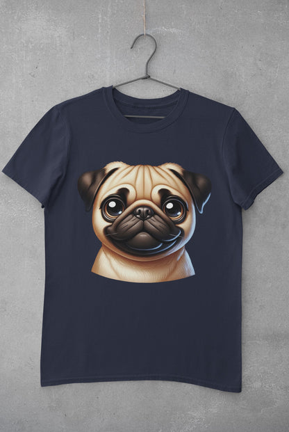 Pug Fawn Cartoon Graphic Tee