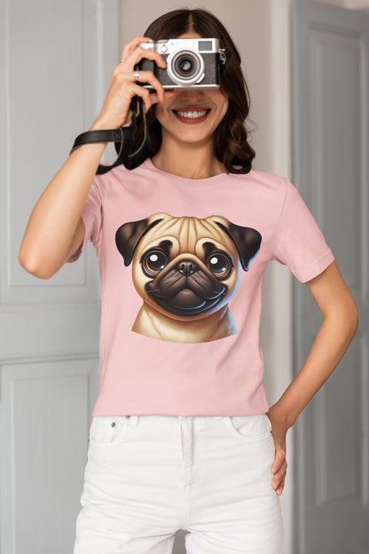Pug Fawn Cartoon Graphic Tee