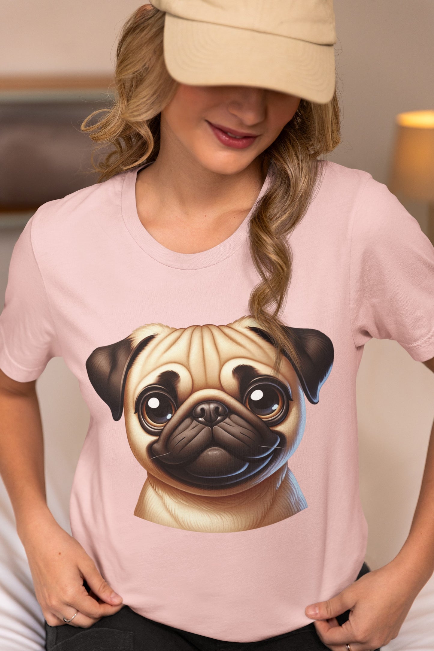 Pug Fawn Cartoon Graphic Tee