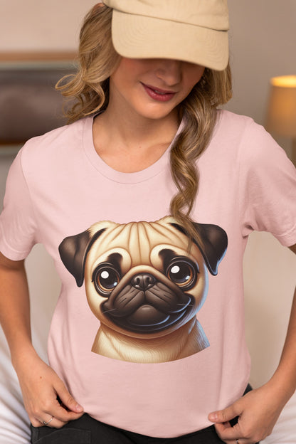 Pug Fawn Cartoon Graphic Tee