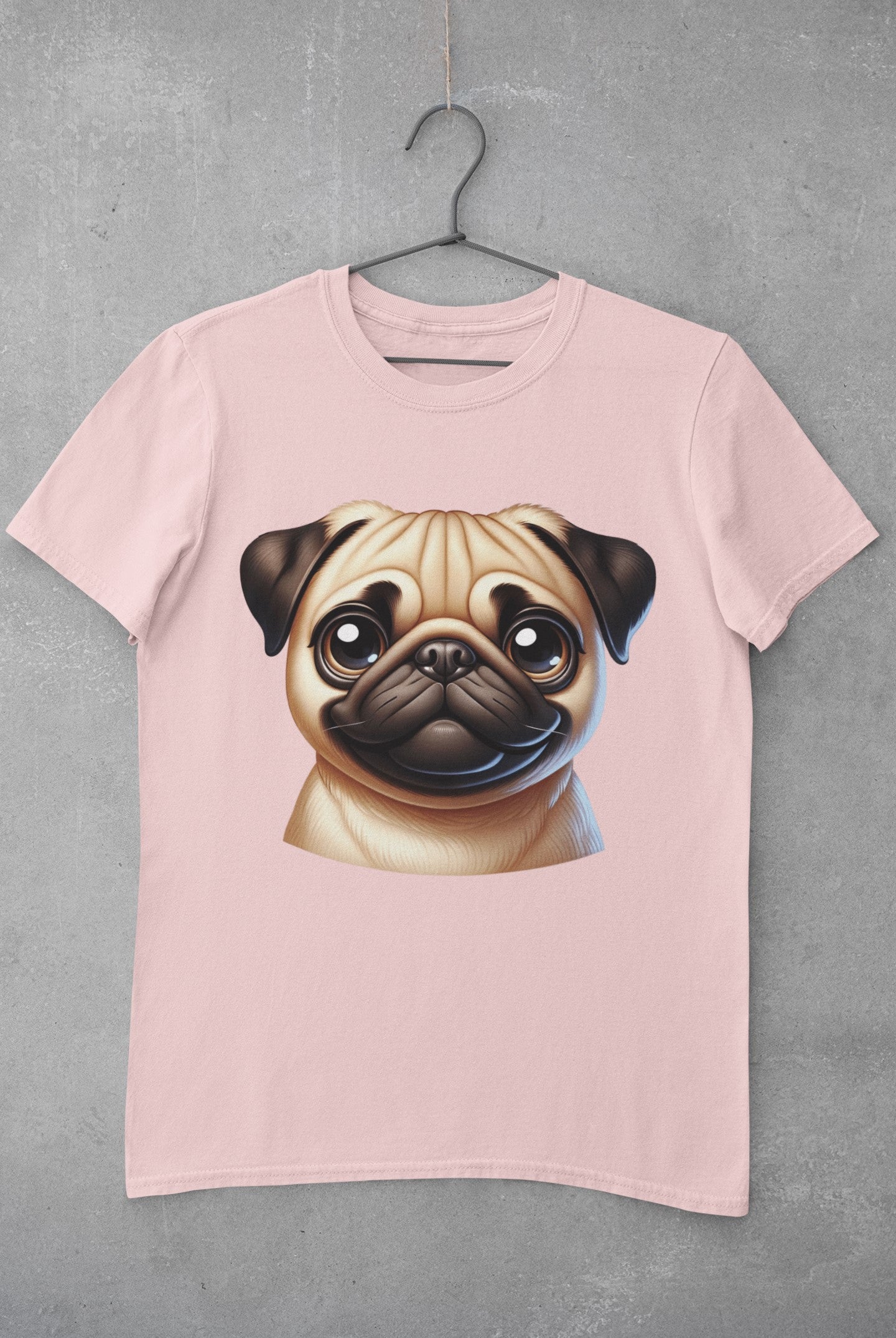 Pug Fawn Cartoon Graphic Tee