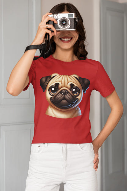 Pug Fawn Cartoon Graphic Tee