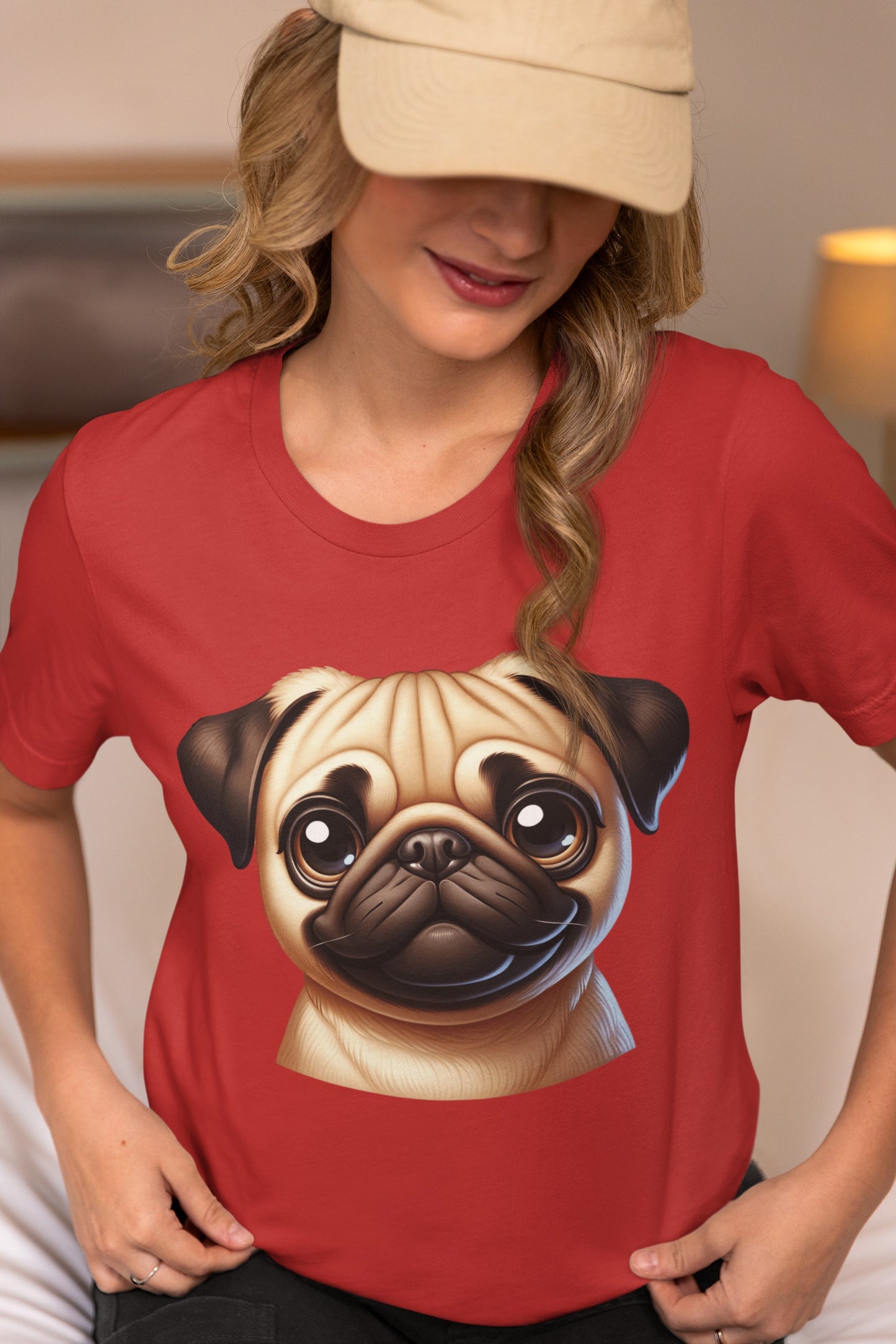 Pug Fawn Cartoon Graphic Tee
