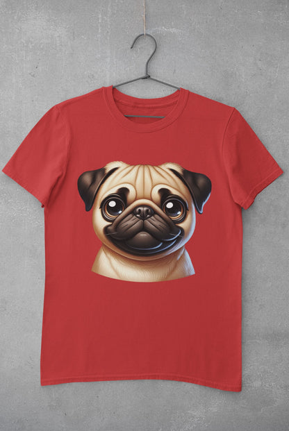 Pug Fawn Cartoon Graphic Tee