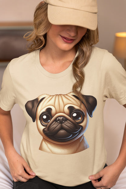 Pug Fawn Cartoon Graphic Tee