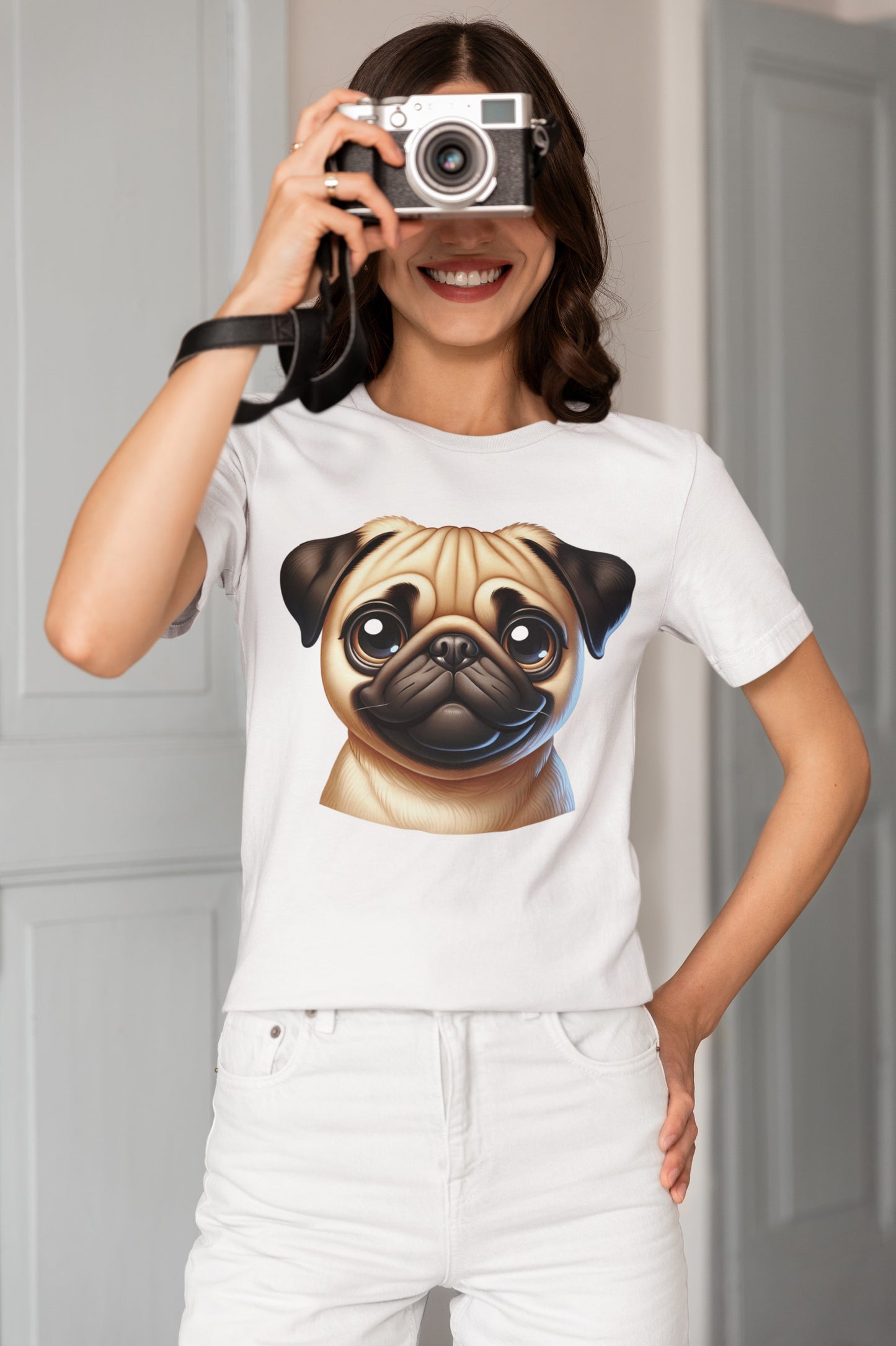 Pug Fawn Cartoon Graphic Tee