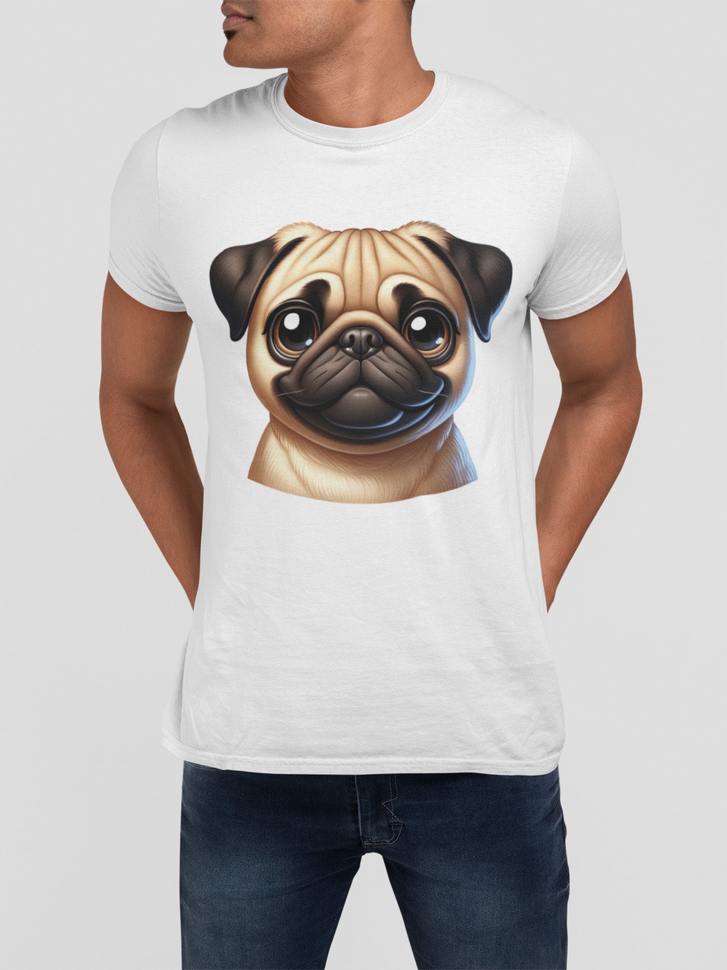 Pug Fawn Cartoon Graphic Tee