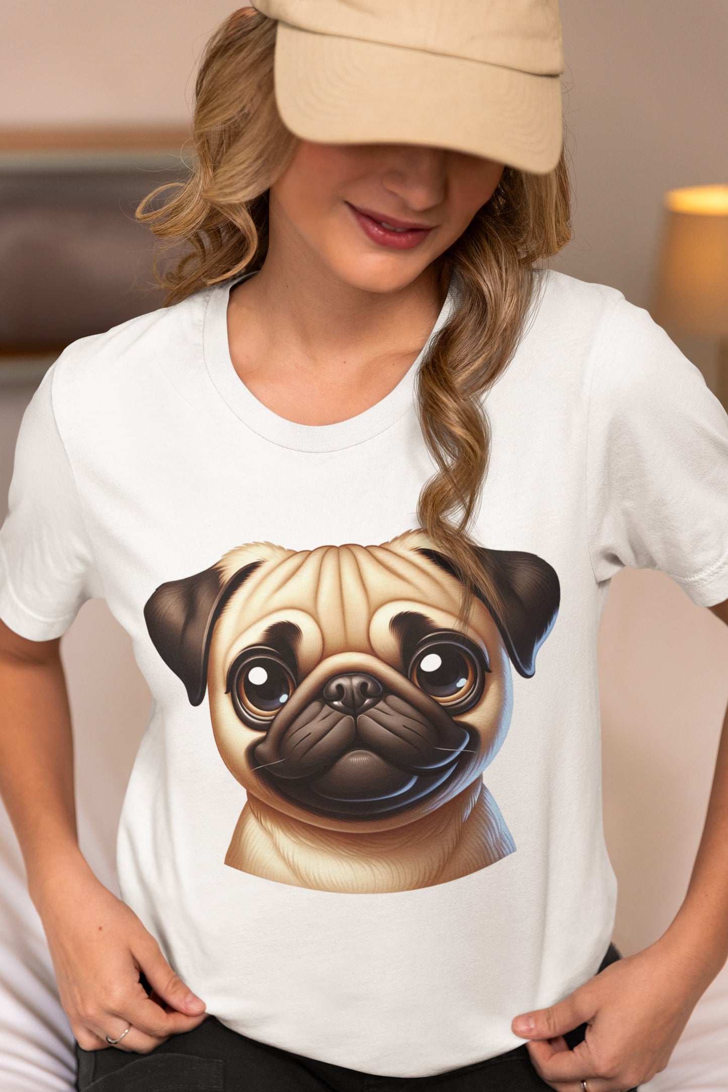 Pug Fawn Cartoon Graphic Tee