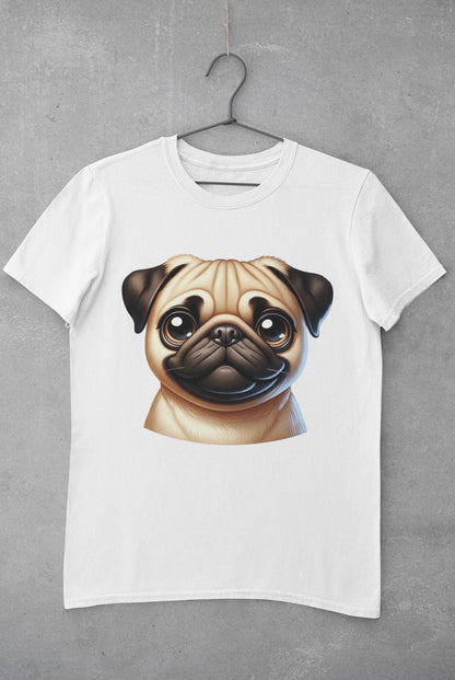 Pug Fawn Cartoon Graphic Tee